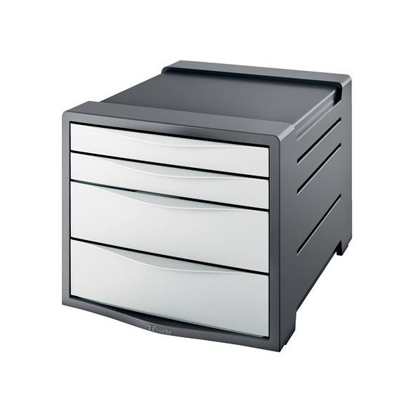 Irattároló, műanyag, 4 fiókos, ESSELTE "Europost", vivida fehér