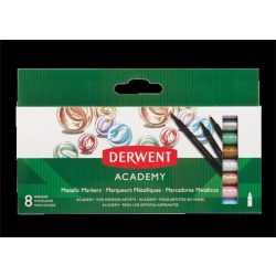   Filctoll készlet, DERWENT, "Academy", 8 különböző metál szín