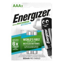   Tölthető elem, AAA mikro, 2x800 mAh, előtöltött, ENERGIZER "Extreme"