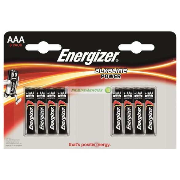 Elem, AAA mikro, 8 db, ENERGIZER "Alkaline Power"