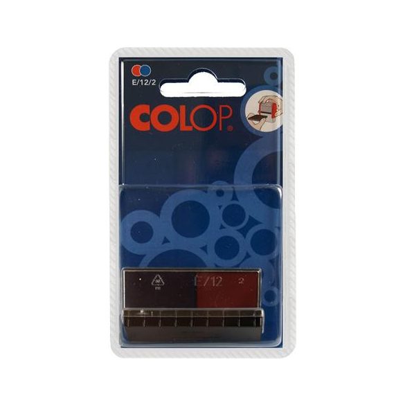 Bélyegző cserepárna, 2 db/bliszter, kétszínű változat, COLOP "E12/2", kék-piros