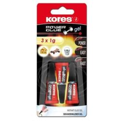   Pillanatragasztó gél, 3x1 g, KORES "Power Glue Gel"