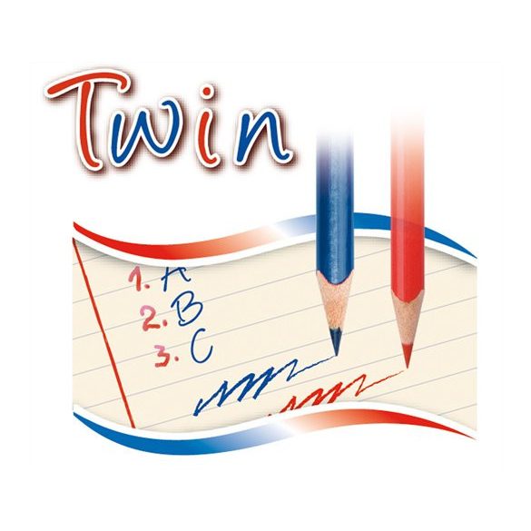 Postairón, háromszögletű, KORES "Twin Jumbo", piros-kék