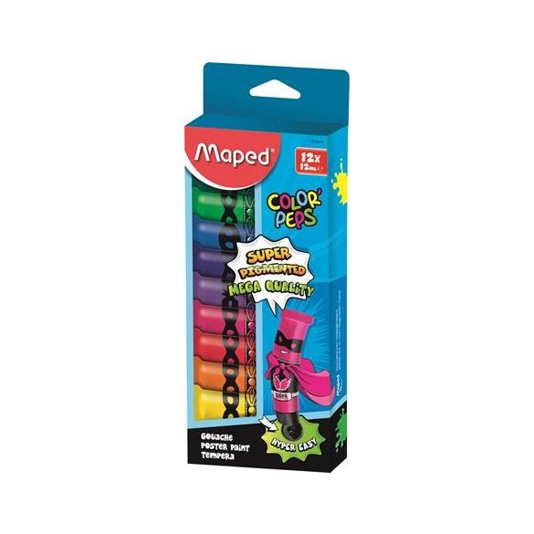 Tempera készlet 12 szín, 12x12 ml, MAPED