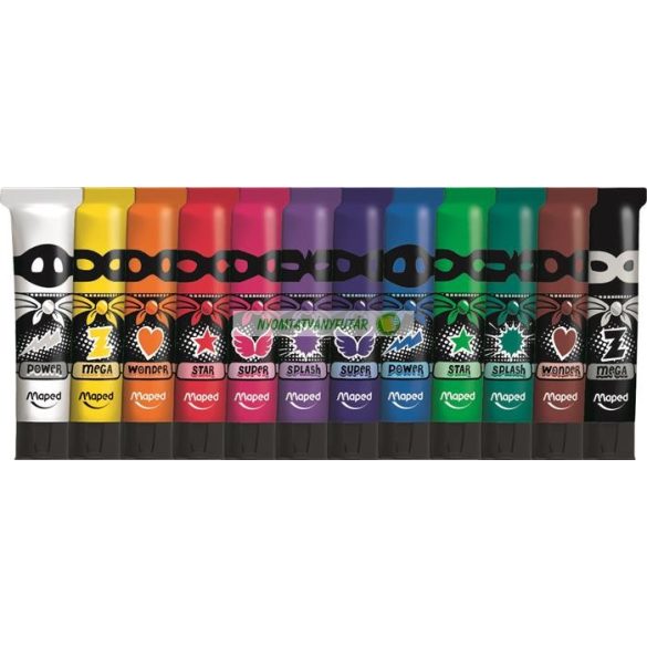 Tempera készlet 12 szín, 12x12 ml, MAPED