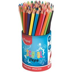   Színes ceruza készlet, háromszögletű, ceruzatartó, MAPED "Color'Peps", 6x12 szín