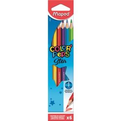   Színes ceruza készlet, háromszögletű, MAPED "Color'Peps", 6 szín