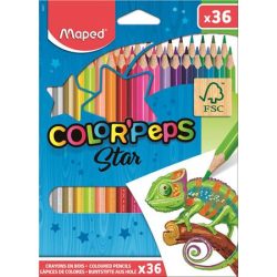   Színes ceruza készlet, háromszögletű, MAPED "Color'Peps", 36 szín