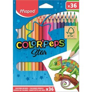 Színes ceruza készlet, háromszögletű, MAPED "Color'Peps", 36 szín