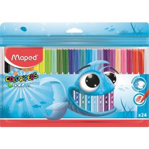 Filctoll készlet, 2 mm, kimosható, MAPED "Color'Peps Ocean", 24 szín