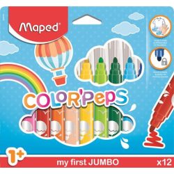   Filctoll készlet, 1-5 mm, kimosható, vastag, MAPED "Color'Peps Jumbo", 12 különböző szín