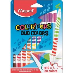   Filctoll készlet, mosható, MAPED "Color'Peps Duo", 20 különböző szín