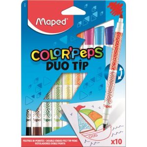 Filctoll készlet, MAPED "DuoTip", 10 különböző szín