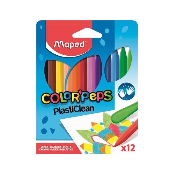 Zsírkréta, MAPED "Color'Peps" PlastiClean, 12 különböző szín