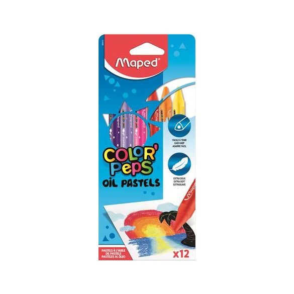 Olajpasztell kréta, MAPED "Color'Peps", 12 különböző szín
