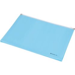   Irattartó tasak, A4, PP, cipzáras, talpas, PANTA PLAST, pasztell kék