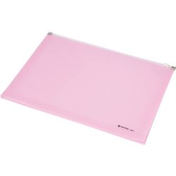   Irattartó tasak, A4, PP, cipzáras, talpas, PANTA PLAST, pasztell rózsaszín