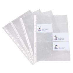   Névjegytartó genotherm, lefűzhető, A/4, 100 mikron, víztiszta, 20 férőhelyes, VIQUEL