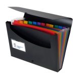 Harmonika mappa, PP, 12 rekeszes, VIQUEL "Rainbow Class", fekete