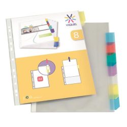   Genotherm, lefűzhető, jelölőfüles, A/4, 90 mikron, víztiszta, 8 részes, VIQUEL