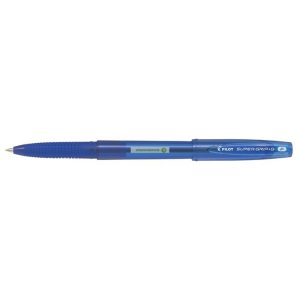 Golyóstoll, 0,22 mm, kupakos, PILOT "Super Grip G", kék