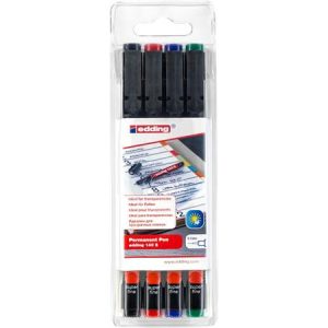 Alkoholos marker készlet, OHP, 0,3 mm, EDDING "140 S", 4 különböző szín