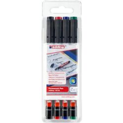   Alkoholos marker készlet, OHP, 1 mm, EDDING "142 M", 4 különböző szín