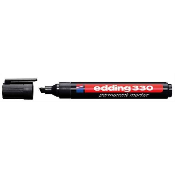Alkoholos marker, 1-5 mm, vágott, EDDING "330", fekete