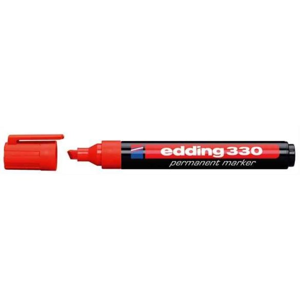 Alkoholos marker, 1-5 mm, vágott, EDDING "330", piros
