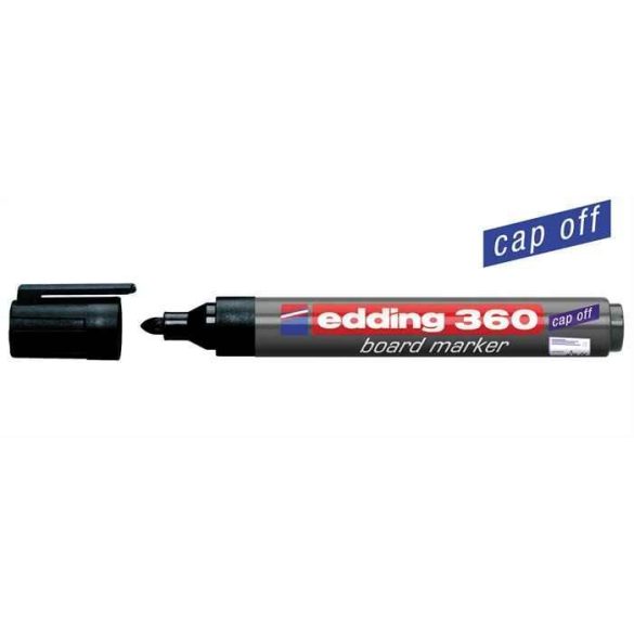 Tábla- és flipchart marker, 1,5-3 mm, kúpos, EDDING "360", fekete