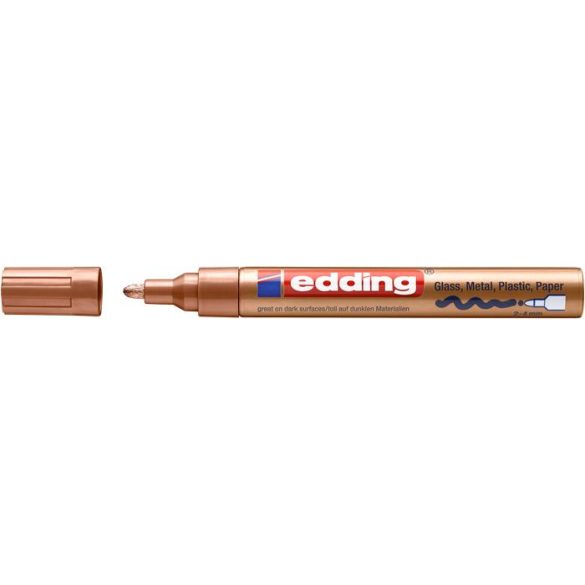 Lakkmarker, 2-4 mm, EDDING "750", vörösréz