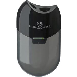 Hegyező, kétlyukú, tartályos, FABER-CASTELL, fekete