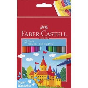 Filctoll készlet, FABER-CASTELL "Castle", 12 különböző szín