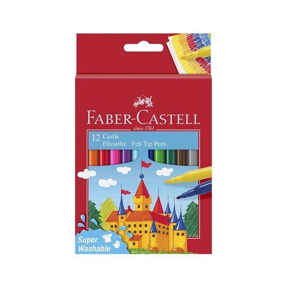 Filctoll készlet, FABER-CASTELL "Castle", 12 különböző szín
