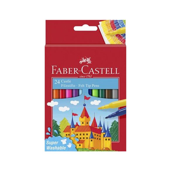 Filctoll készlet, FABER-CASTELL "Castle", 24 különböző szín