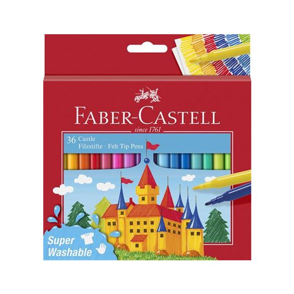 Filctoll készlet, FABER-CASTELL "Castle", 36 különböző szín