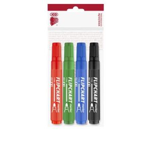 Flipchart marker készlet, 1-3 mm, kúpos, ICO "Artip 11 XXL", 4 különböző szín