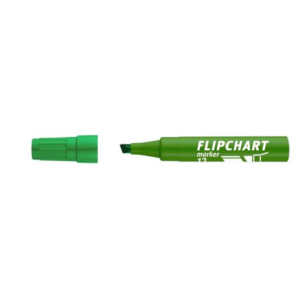 Flipchart marker, 1-4 mm, vágott, ICO "Artip 12", zöld