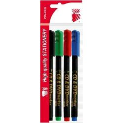   Alkoholos marker készlet, CD/DVD, 0,5 mm, ICO, 4 különböző szín