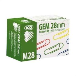Színes gemkapocs 28 mm, 100 db/doboz, ICO