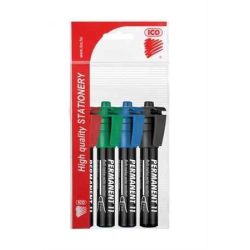   Alkoholos marker készlet, 1-3 mm, kúpos, ICO "Permanent 11", 4 különböző szín