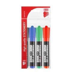   Alkoholos marker készlet, 1-3 mm, kúpos, ICO "Permanent 11 XXL", 4 különböző szín