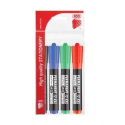   Alkoholos marker készlet, 1-4 mm, vágott, ICO "Permanent 12 XXL", 4 különböző szín
