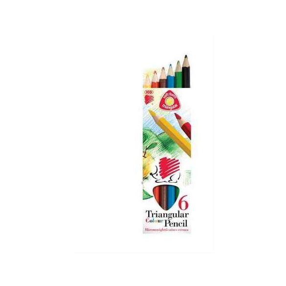 Színes ceruza készlet, vastag, ICO, 6 különböző szín