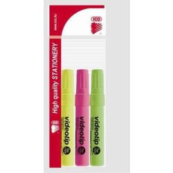   Szövegkiemelő készlet, 1-4 mm, ICO "Videotip", 3 különböző szín