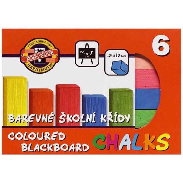 Járdakréta, 6 darabos, KOH-I-NOOR, vegyes szín