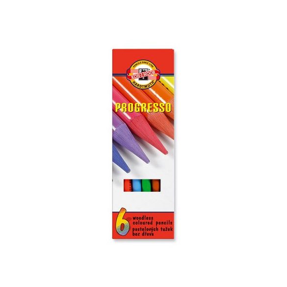 Színes ceruza készlet, famentes, KOH-I-NOOR "Progresso 8755/6", 6 különböző szín