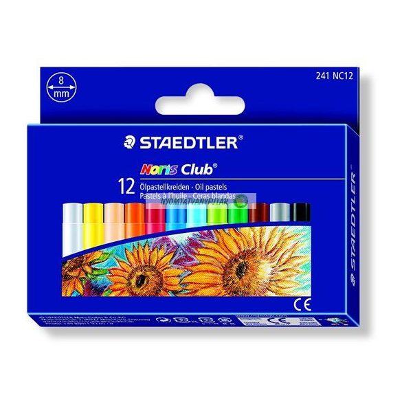 Olajpasztell kréta, STAEDTLER "Noris Club", 12 szín