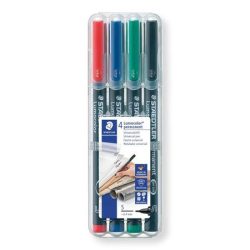   Alkoholos marker készlet, OHP, 0,4 mm, STAEDTLER "Lumocolor 313 S", 4 különböző szín