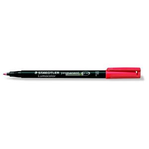Alkoholos marker, OHP, 0,6 mm, STAEDTLER "Lumocolor 318 F", piros